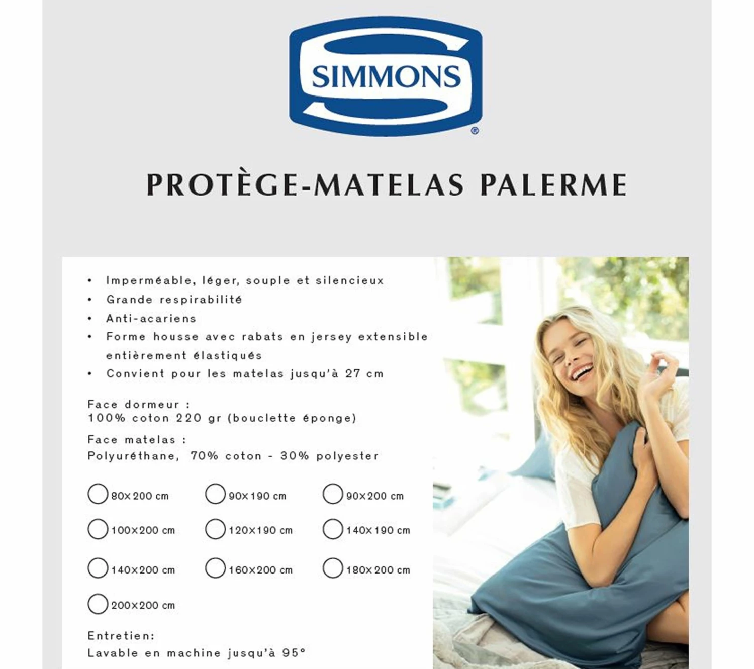 Meilleur prix ❤️ Protège Matelas Simmons Palerme Imperméable - 160x200 😉 4 Meilleur prix ❤️ Protège Matelas Simmons Palerme Imperméable - 160x200 😉 – Image 4