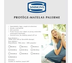 Meilleur prix ❤️ Protège Matelas Simmons Palerme Imperméable - 140x190 ✨ -Simmons Soldes 3133613181778 A