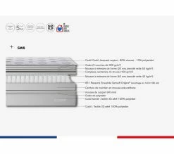 Bon marché 🌟 SIMMONS Matelas Reflexion Ferme, Ressorts Ensachés, 180x200, H33 💯 -Simmons Soldes 3133613222884 A