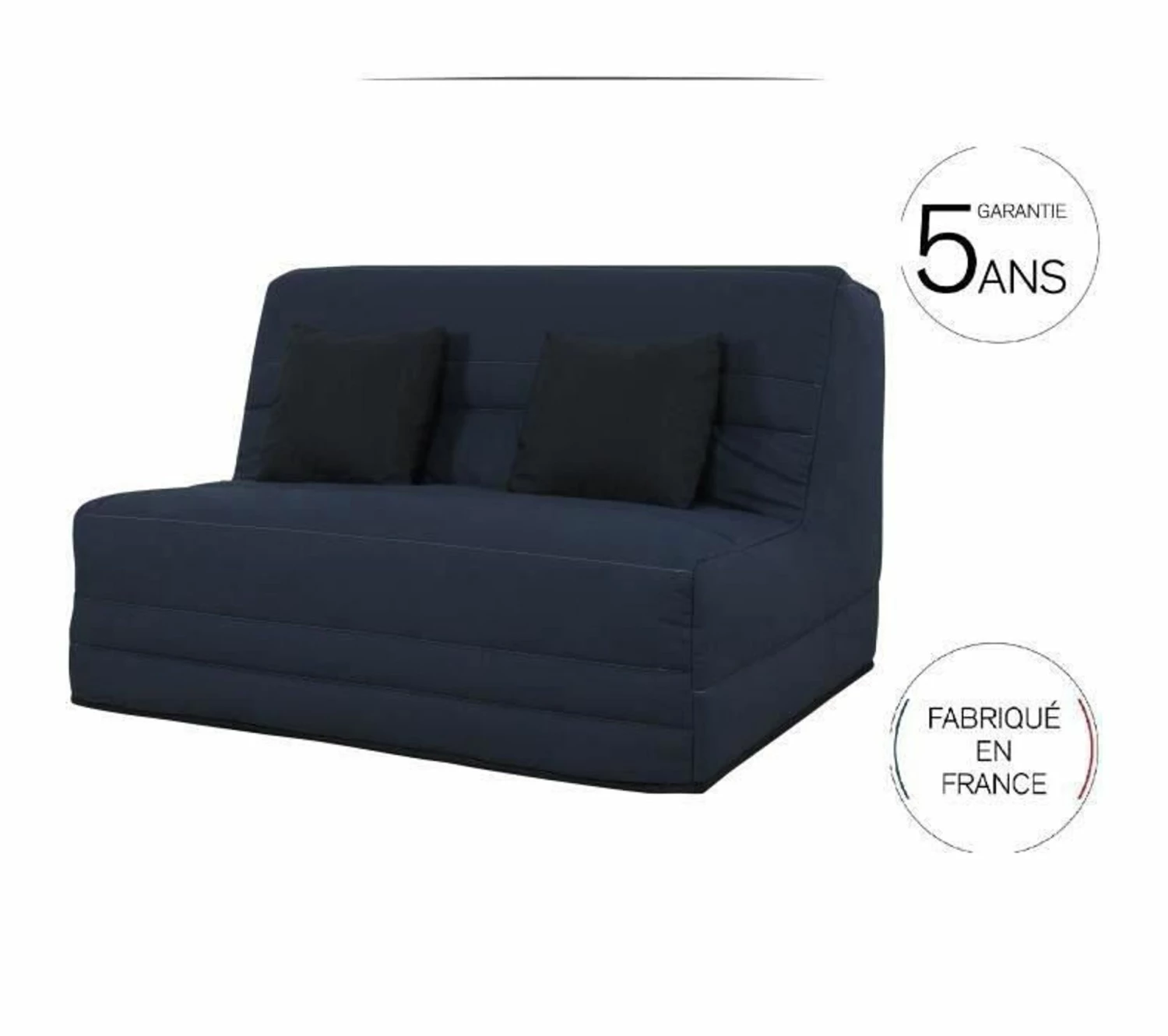Coupon đ„ SIMMONS Banquette Mécanisme Slyde - Tissu Gris + 2 Coussins Noir - L 145 X P 103 X H 89 Cm - Vanda â 3 Coupon đ„ SIMMONS Banquette Mécanisme Slyde - Tissu Gris + 2 Coussins Noir - L 145 X P 103 X H 89 Cm - Vanda â â Image 3