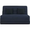 Coupon 🔥 SIMMONS Banquette M&eacute;canisme Slyde - Tissu Gris + 2 Coussins Noir - L 145 X P 103 X H 89 Cm - Vanda ⭐