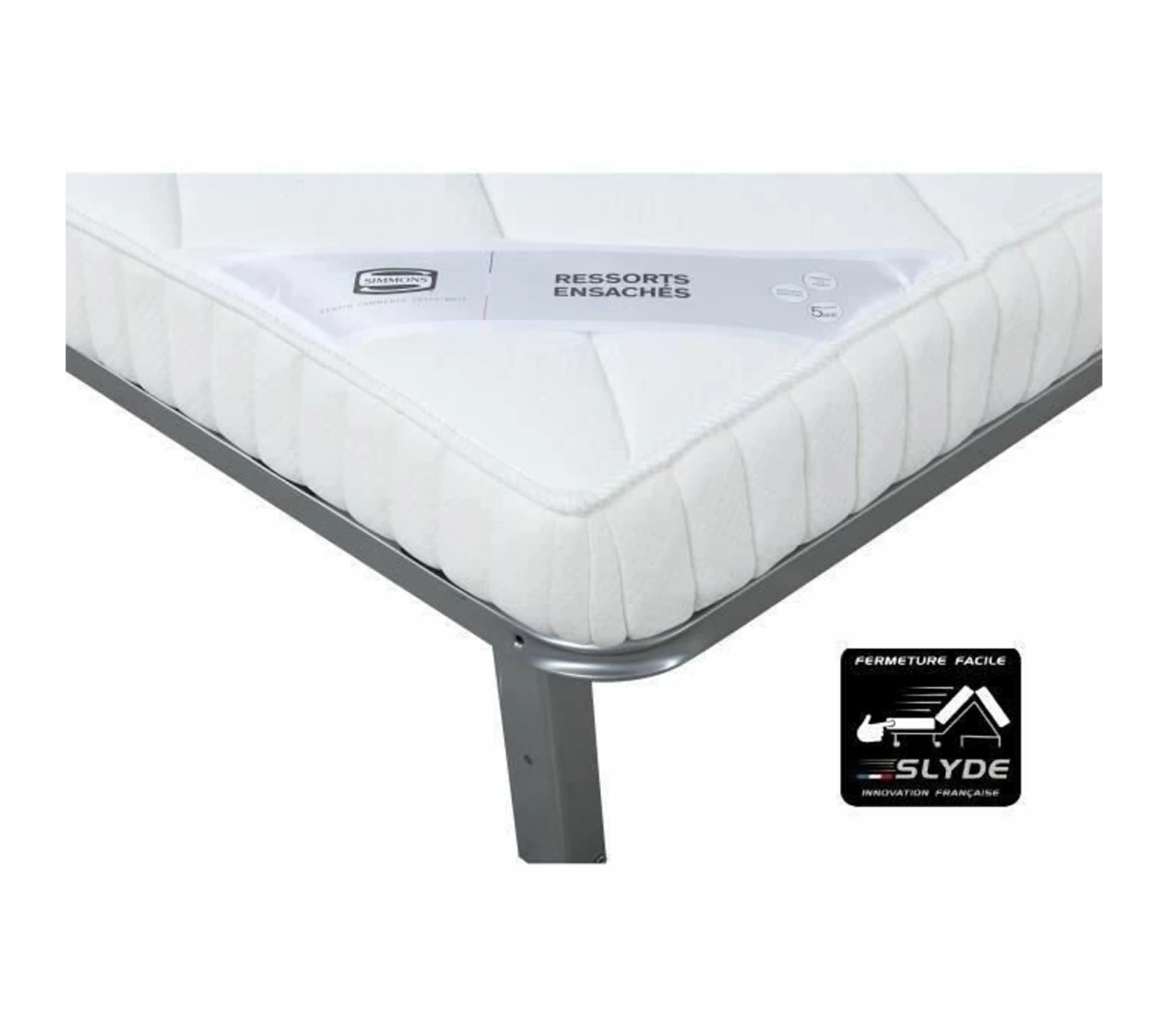 Coupon đ„ SIMMONS Banquette Mécanisme Slyde - Tissu Gris + 2 Coussins Noir - L 145 X P 103 X H 89 Cm - Vanda â 5 Coupon đ„ SIMMONS Banquette Mécanisme Slyde - Tissu Gris + 2 Coussins Noir - L 145 X P 103 X H 89 Cm - Vanda â â Image 5