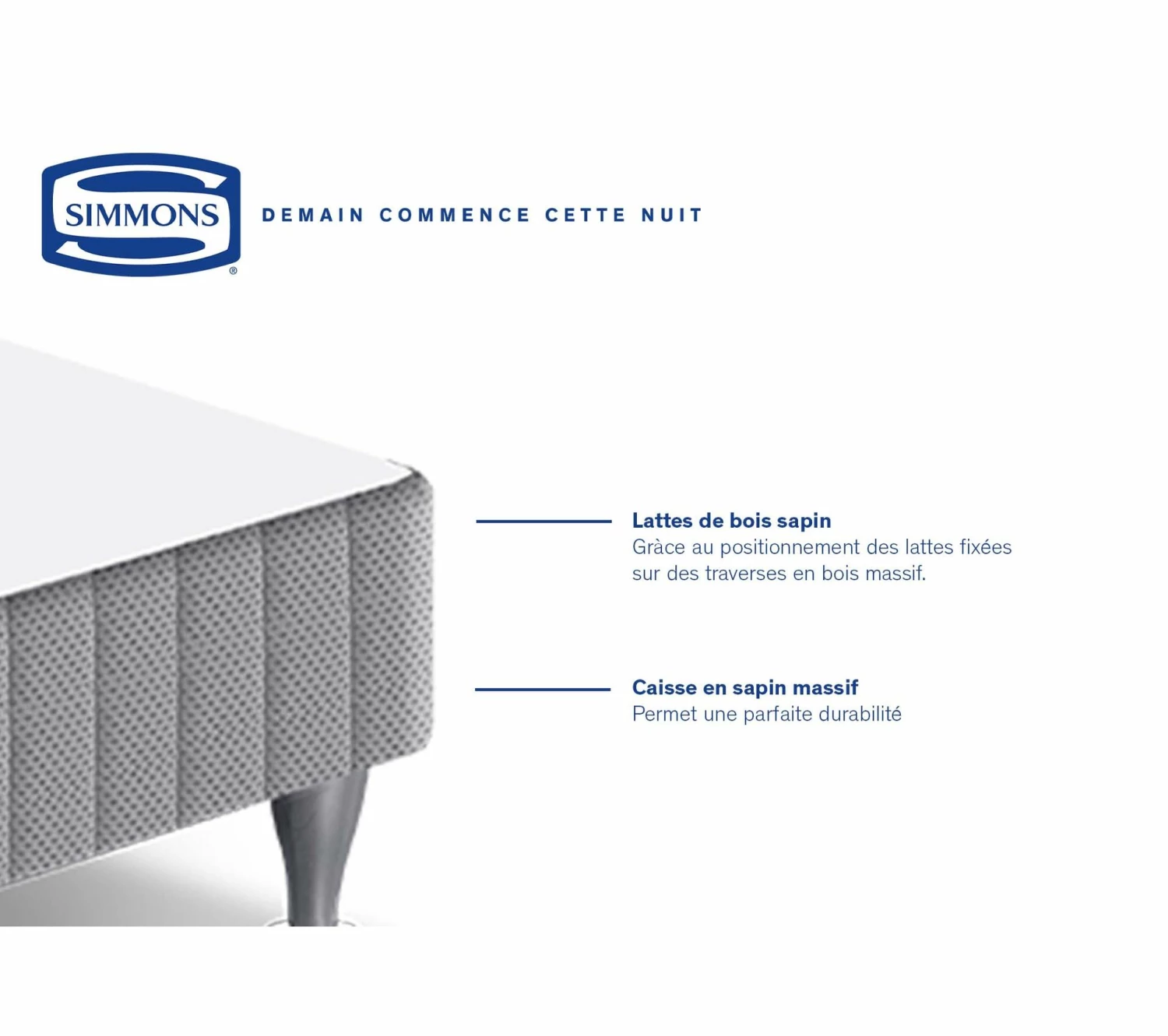 Offres 🔥 SIMMONS Sommier Tapissier À Lattes Airsom Avec 4 Pieds, 140x190 🤩 4 Offres 🔥 SIMMONS Sommier Tapissier À Lattes Airsom Avec 4 Pieds, 140x190 🤩 – Image 4