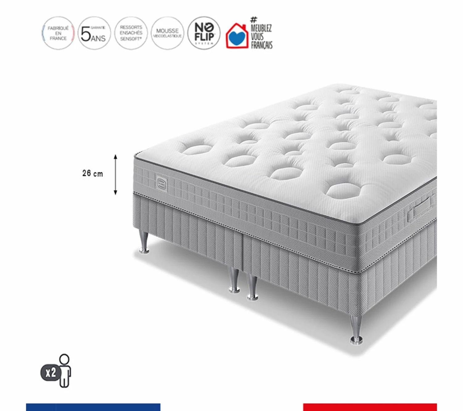 Acheter 🎉 SIMMONS Ensemble Matelas Ressort + Sommier Duo Flexion, Accueil Moelleux 160x200, 26cm Dépaisseur 🎉 2 Acheter 🎉 SIMMONS Ensemble Matelas Ressort + Sommier Duo Flexion, Accueil Moelleux 160x200, 26cm Dépaisseur 🎉 – Image 2