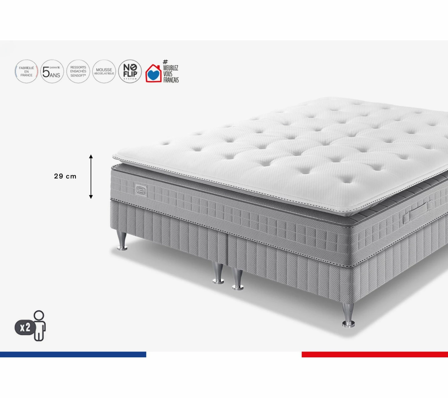 Meilleur prix 🥰 SIMMONS Ensemble Matelas Ressort + Sommier Duo Extension, Accueil Enveloppant 180x200, 29cm Dépaisseur 👍 2 Meilleur prix 🥰 SIMMONS Ensemble Matelas Ressort + Sommier Duo Extension, Accueil Enveloppant 180x200, 29cm Dépaisseur 👍 – Image 2