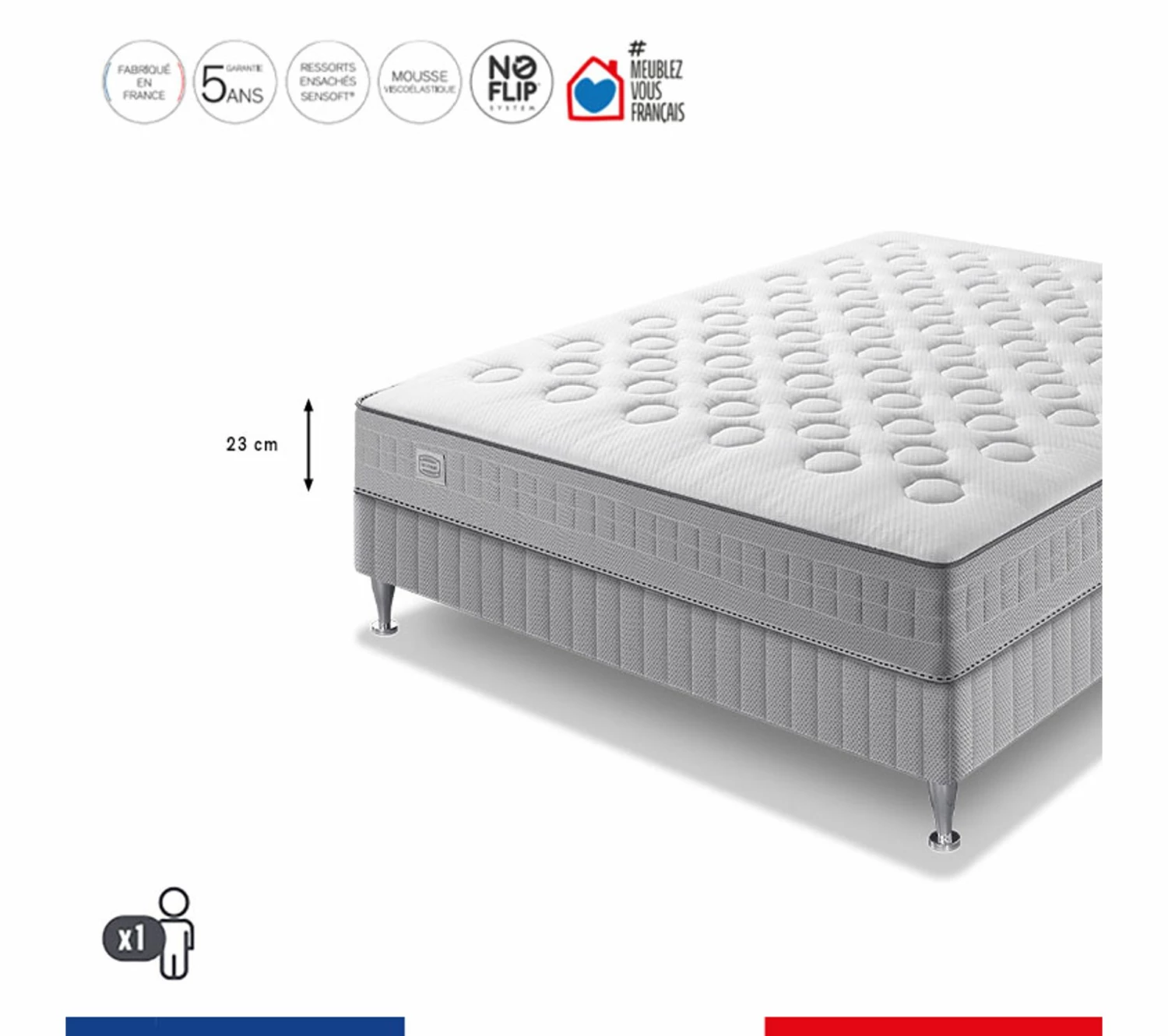 Budget ✔️ SIMMONS Ensemble Initial 140x190, Matelas Ressorts Ensachés + Sommier 🧨 2 Budget ✔️ SIMMONS Ensemble Initial 140x190, Matelas Ressorts Ensachés + Sommier 🧨 – Image 2