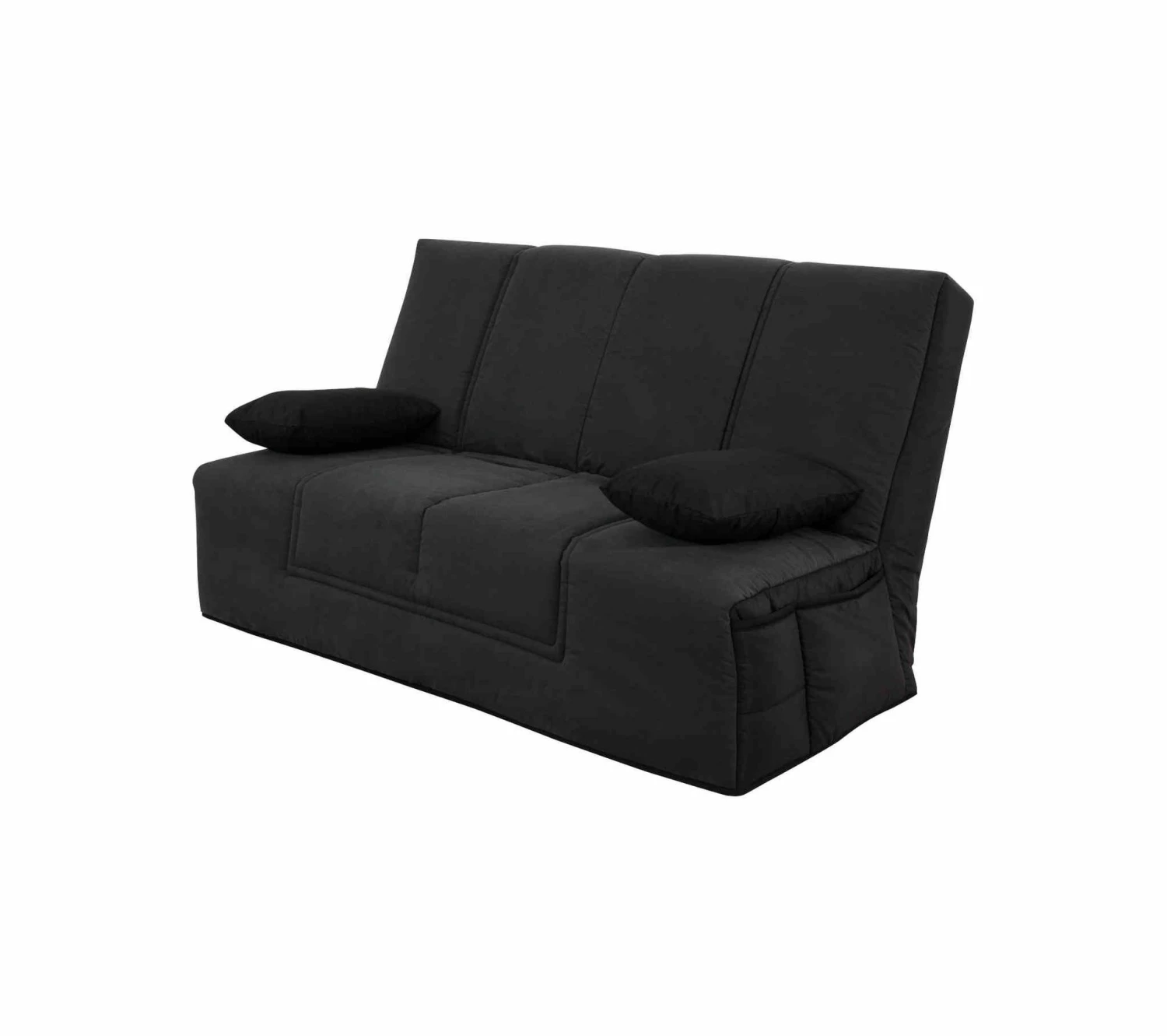 Budget 🌟 Banquette Clic-clac Matelas Simmons Mousse Avec Housse Anthracite + 2 Coussins - Cc10005 🎉 2 Budget 🌟 Banquette Clic-clac Matelas Simmons Mousse Avec Housse Anthracite + 2 Coussins - Cc10005 🎉 – Image 2