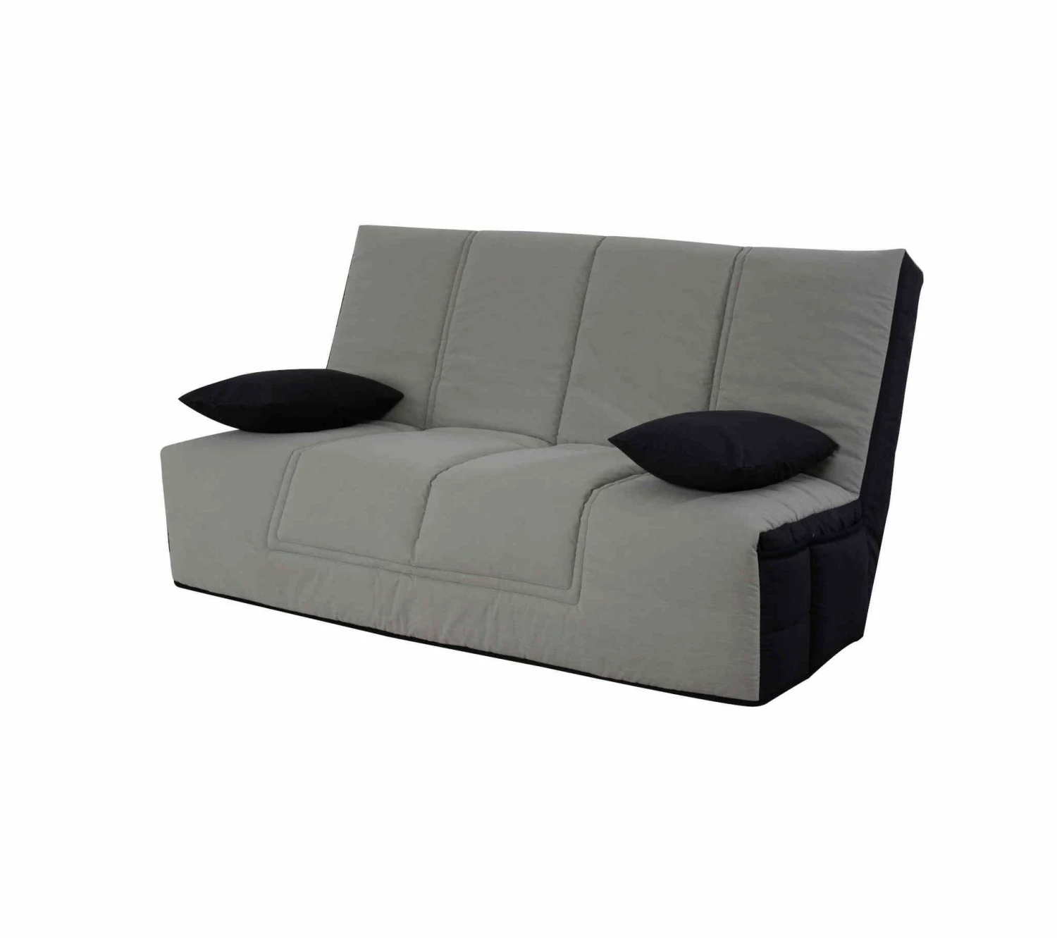 Le moins cher 🤩 Banquette Clic-clac Matelas Simmons Ressorts Avec Housse Grise + 2 Coussins - Cc10006 🔔 2 Le moins cher 🤩 Banquette Clic-clac Matelas Simmons Ressorts Avec Housse Grise + 2 Coussins - Cc10006 🔔 – Image 2