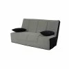 Le moins cher 🤩 Banquette Clic-clac Matelas Simmons Ressorts Avec Housse Grise + 2 Coussins - Cc10006 🔔